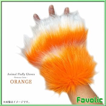 ケモノ用・ふわふわ肉球手袋／黒×赤×白 runa2253.jpg